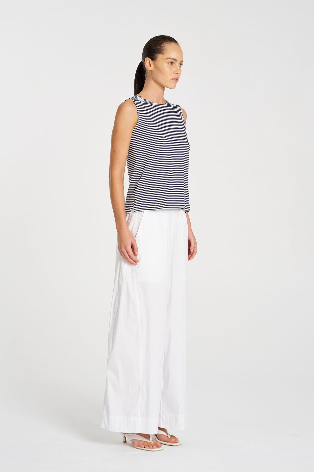 Mela Purdie - Mela Purdie Palazzo Shell | Marine Yacht Stripe - Top - Silvermaple Boutique