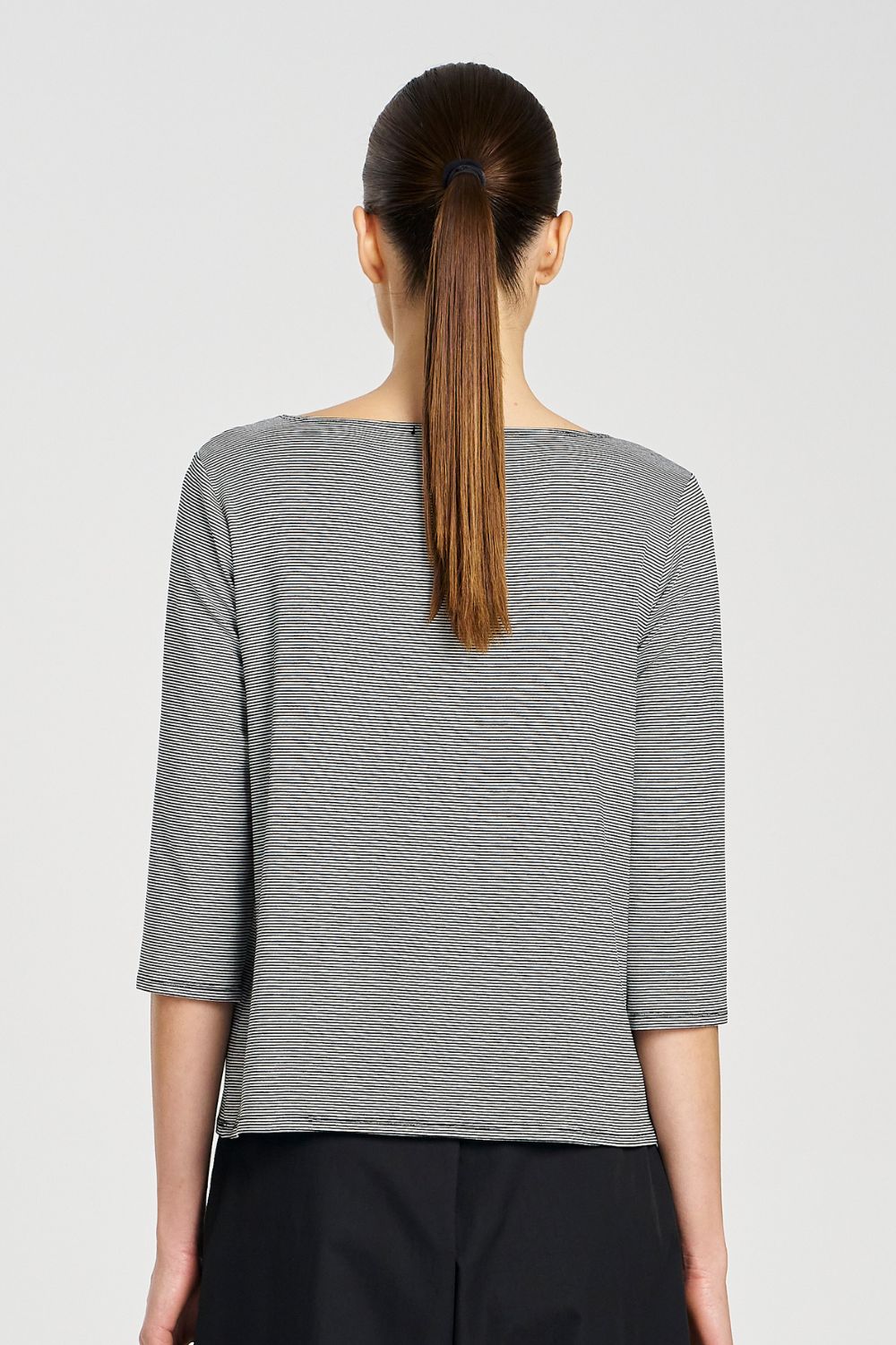 Mela Purdie - Relaxed Boat Neck | Caviar Stripe - Top - Silvermaple Boutique