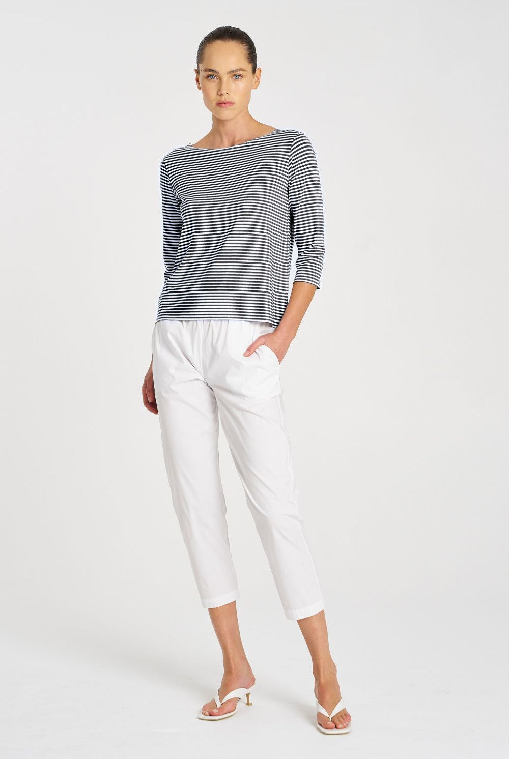 Mela Purdie - Mela Purdie Relaxed Boat Neck | Marine Yacht Stripe - Top - Silvermaple Boutique