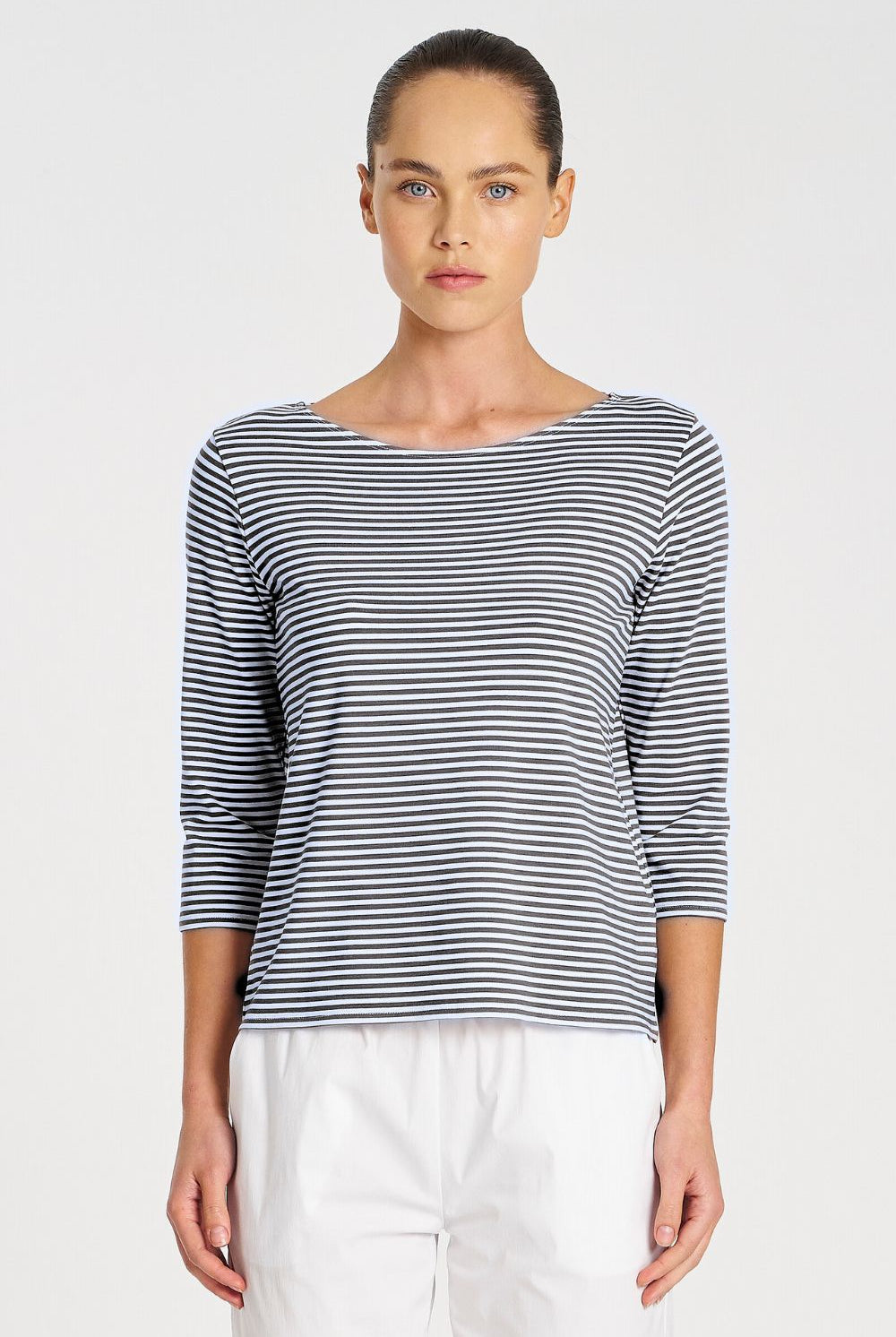 Mela Purdie - Mela Purdie Relaxed Boat Neck | Marine Yacht Stripe - Top - Silvermaple Boutique
