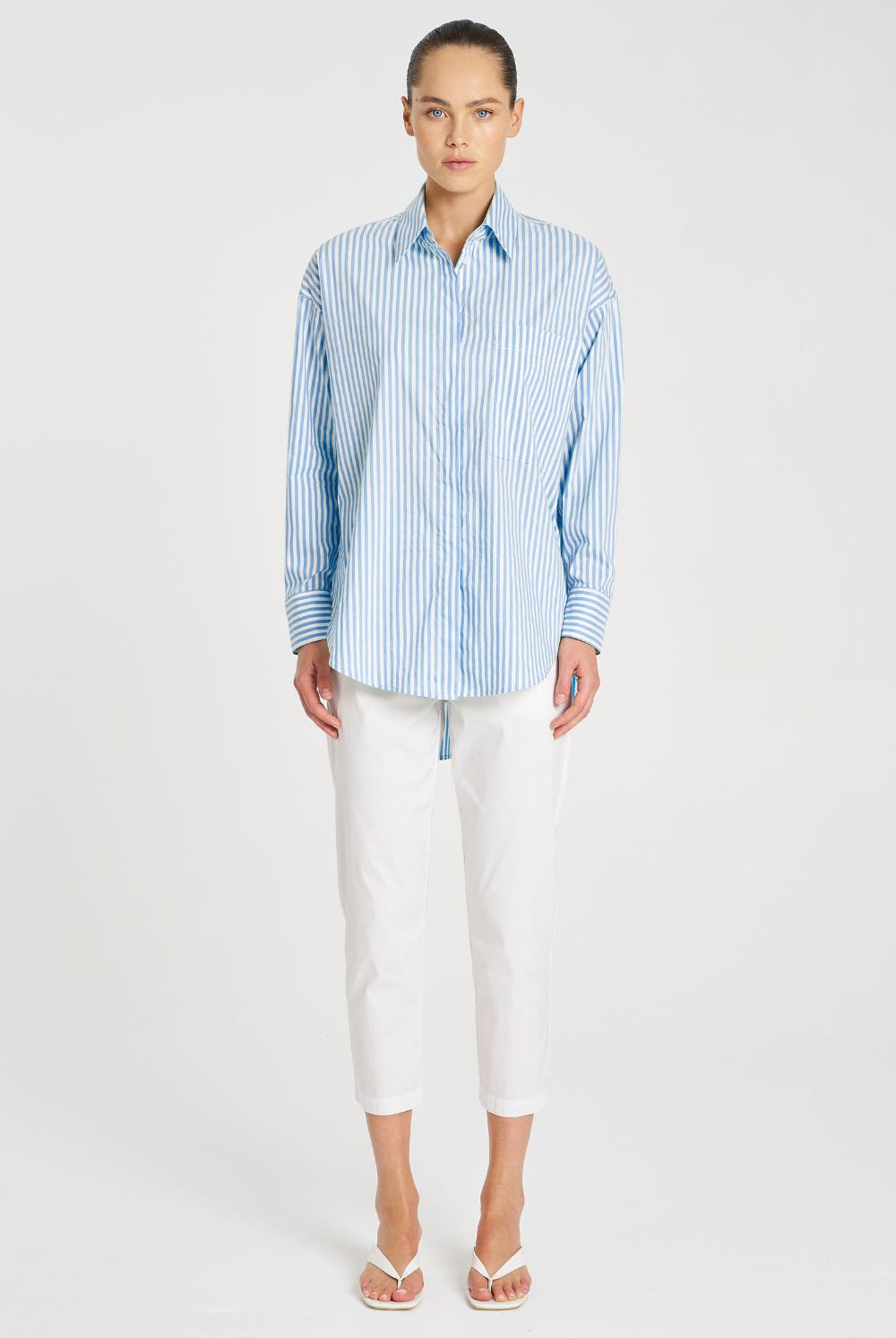 Mela Purdie - Mela Purdie Relaxed Pocket Shirt | Miami Stripe - Shirt - Silvermaple Boutique