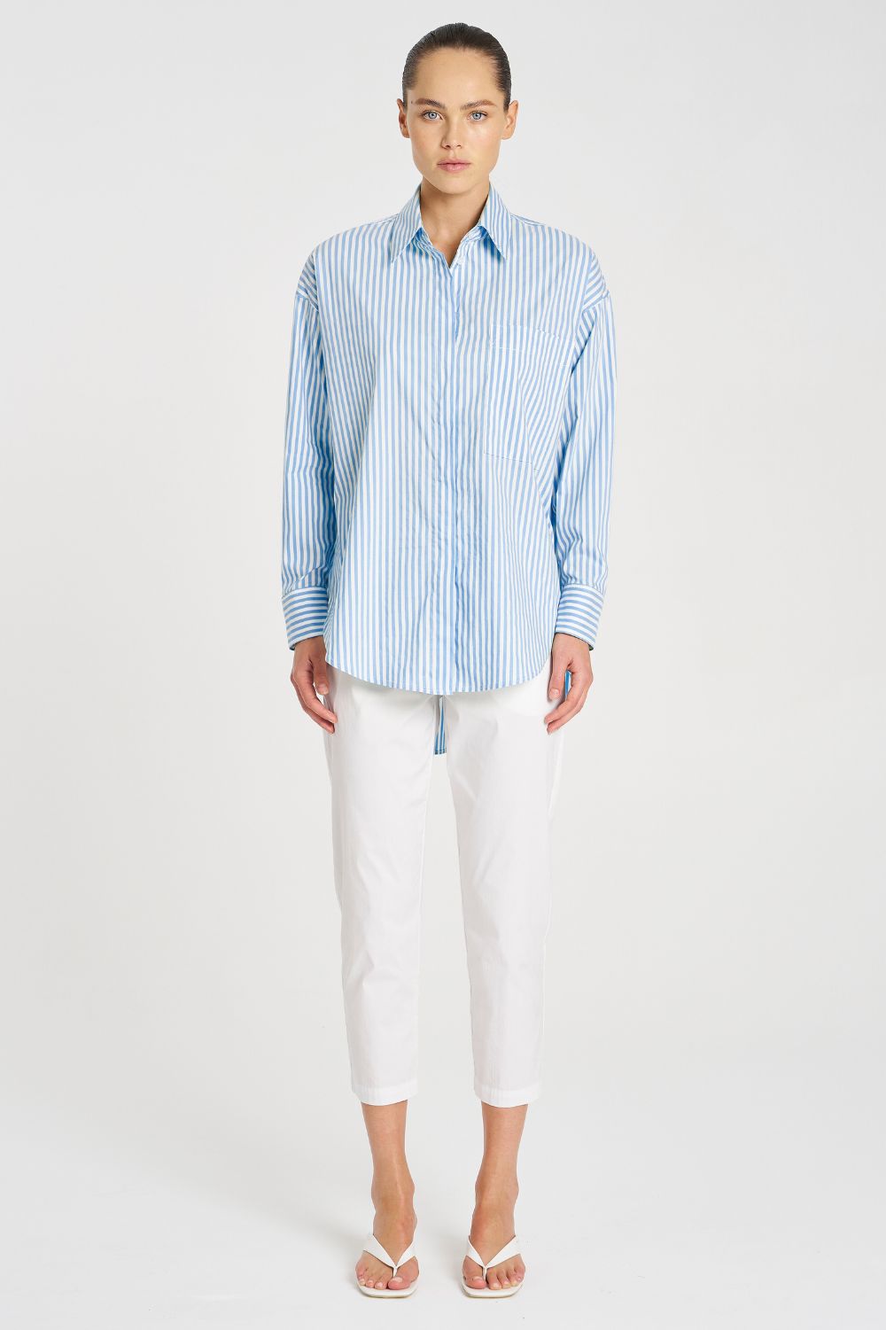 Mela Purdie - Mela Purdie Relaxed Pocket Shirt | Miami Stripe - Shirt - Silvermaple Boutique