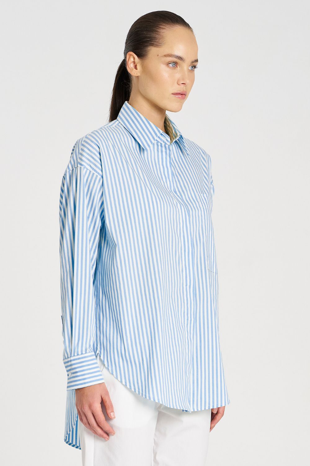 Mela Purdie - Mela Purdie Relaxed Pocket Shirt | Miami Stripe - Shirt - Silvermaple Boutique