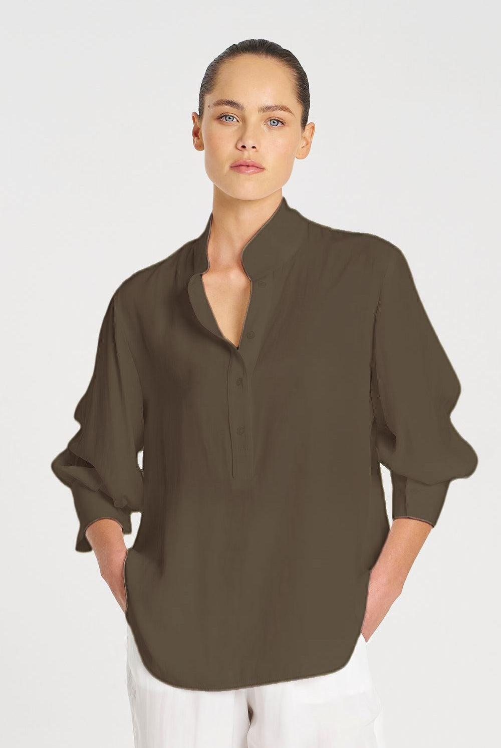 Mela Purdie - Mela Purdie Resort Shirt | Leather - Shirt - Silvermaple Boutique