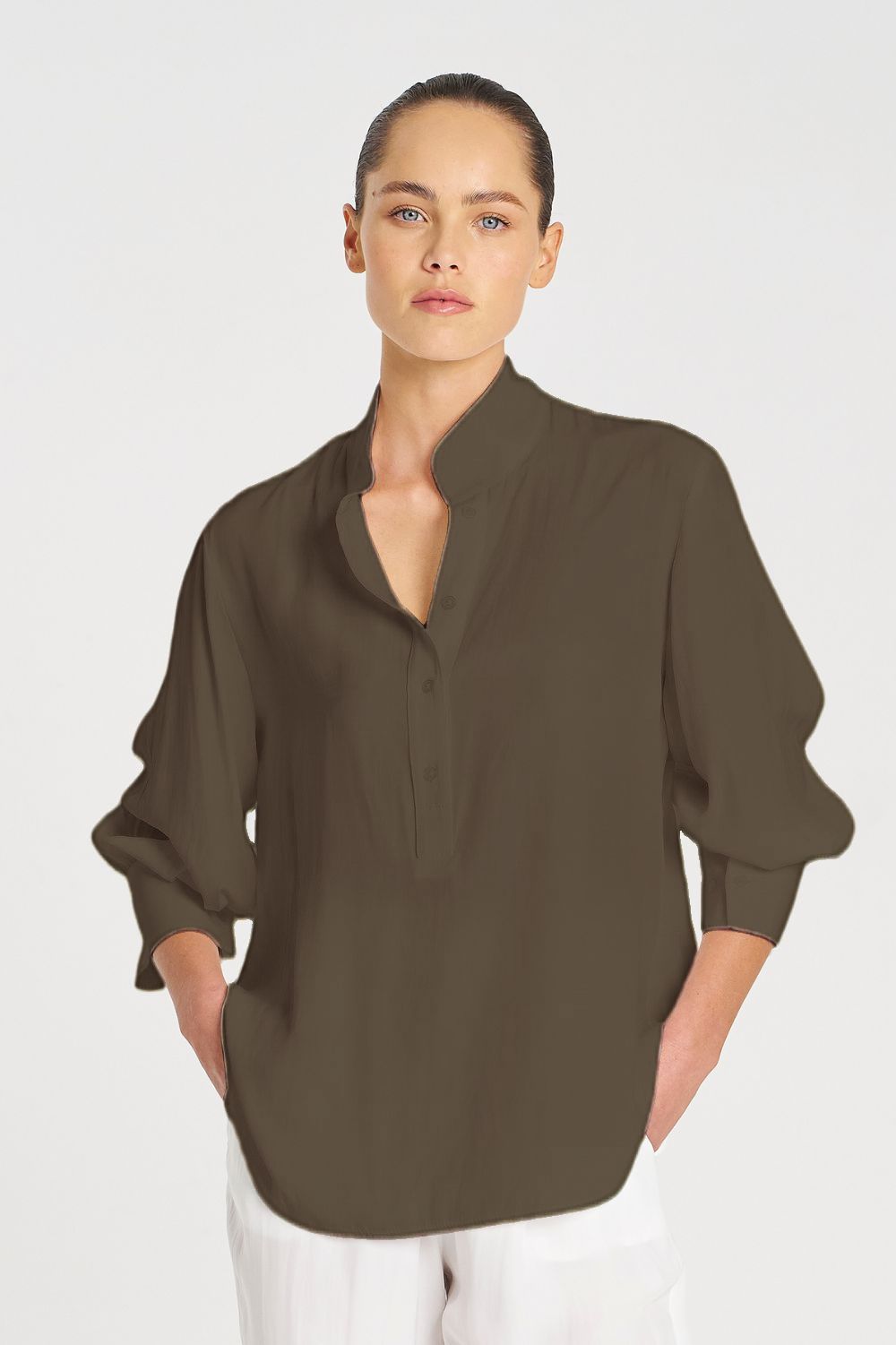 Mela Purdie - Mela Purdie Resort Shirt | Leather - Shirt - Silvermaple Boutique