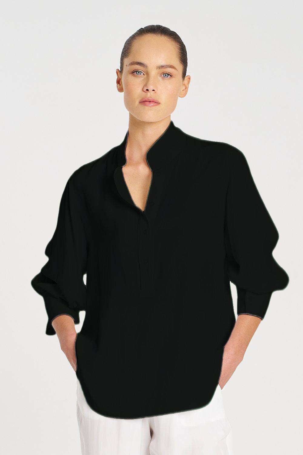 Mela Purdie - Mela Purdie Resort Shirt Mache | Black - Shirt - Silvermaple Boutique