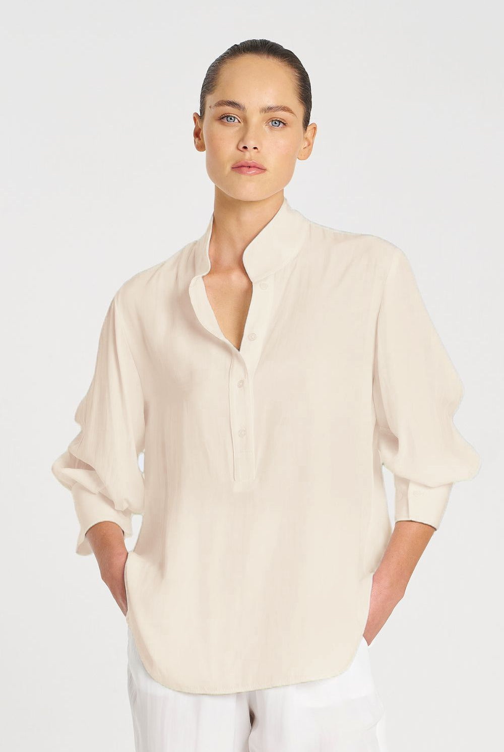 Mela Purdie - Mela Purdie Resort Shirt | Meringue - Shirt - Silvermaple Boutique