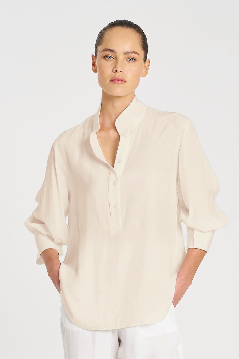 Mela Purdie - Mela Purdie Resort Shirt | Meringue - Shirt - Silvermaple Boutique