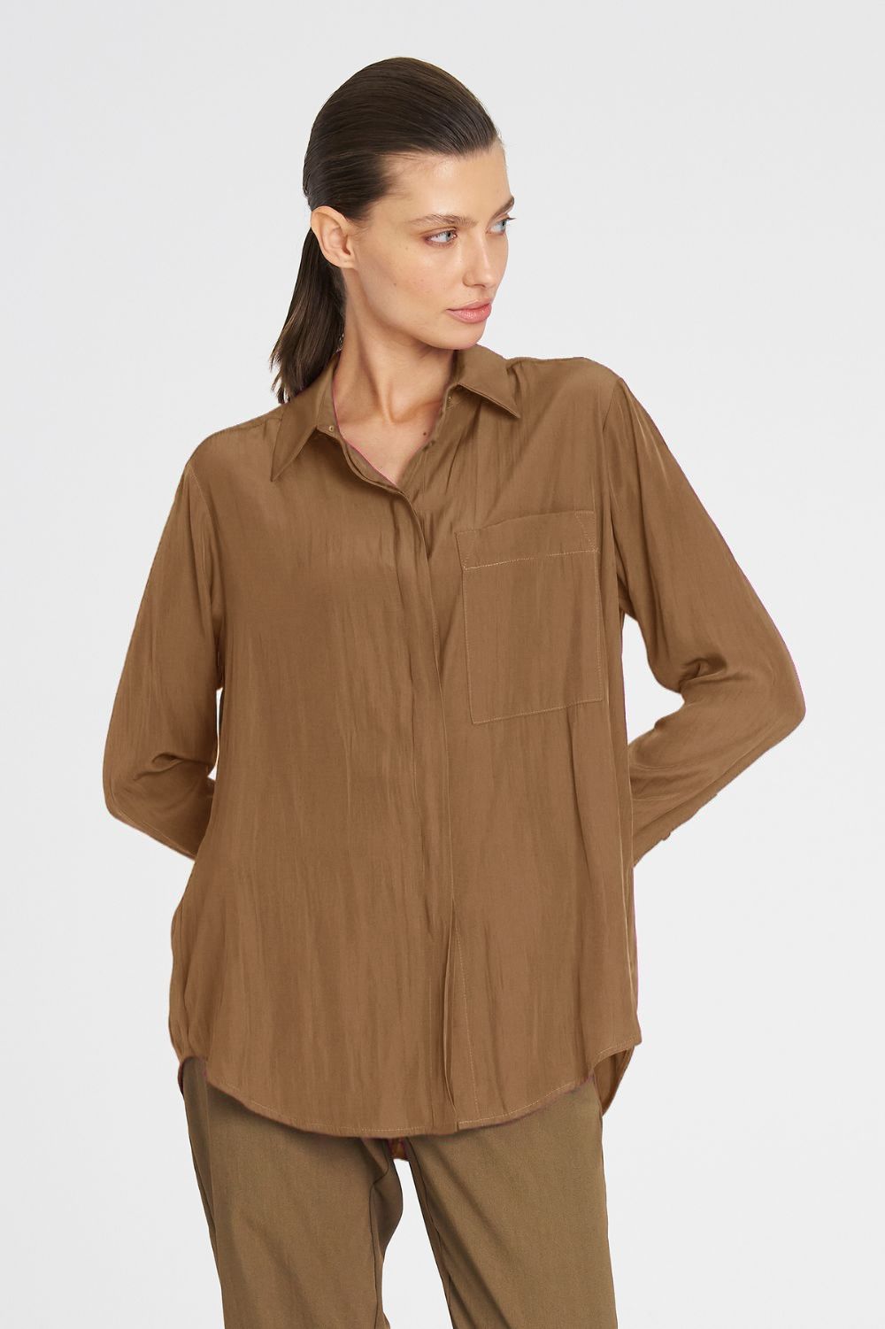 Mela Purdie - Mela Purdie Single Pocket Shirt | Tannin - Shirt - Silvermaple Boutique