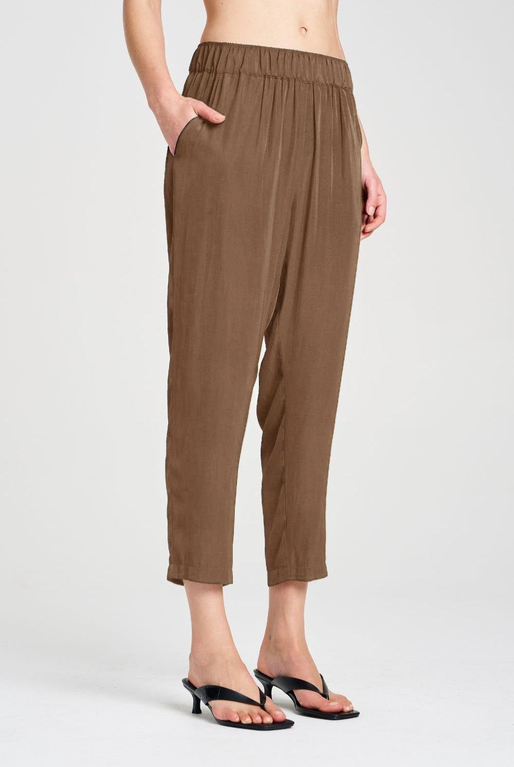 Mela Purdie - Mela Purdie Soft Capri | Chestnut - Pants - Silvermaple Boutique