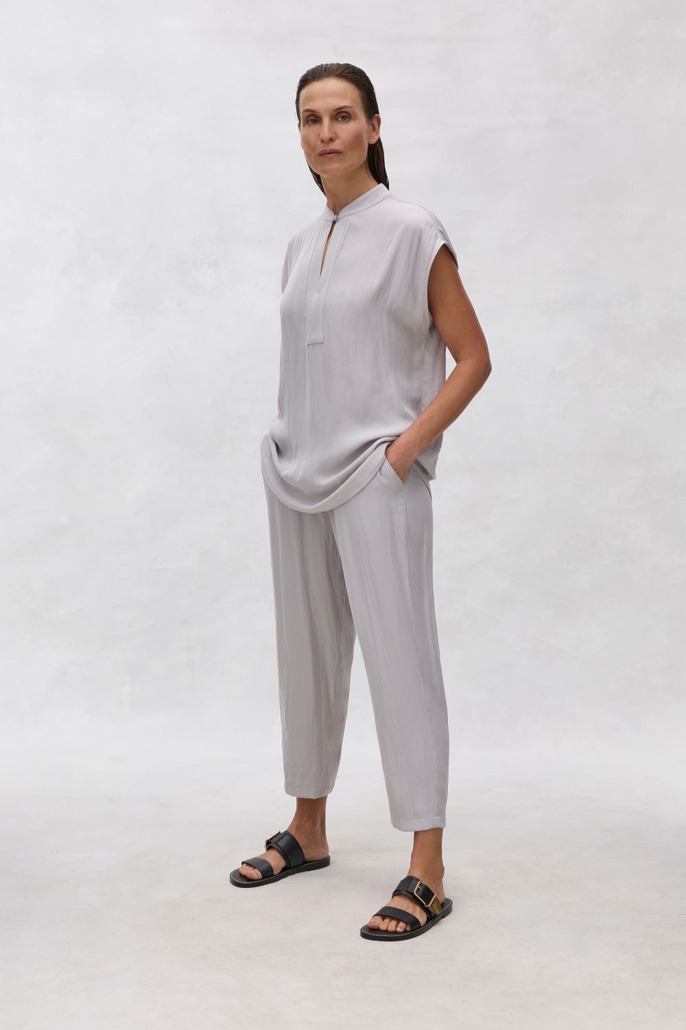 Mela Purdie - Soft Capri | Platinum - Pants - Silvermaple Boutique