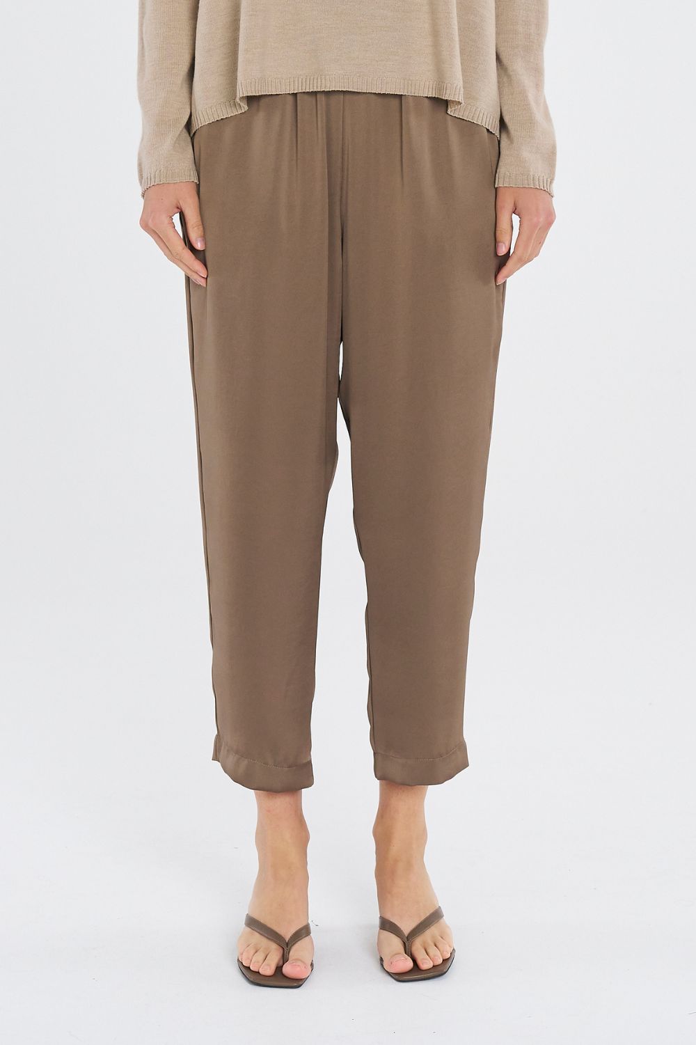 Mela Purdie - Mela Purdie Soft Capri | Sepia - Pants - Silvermaple Boutique