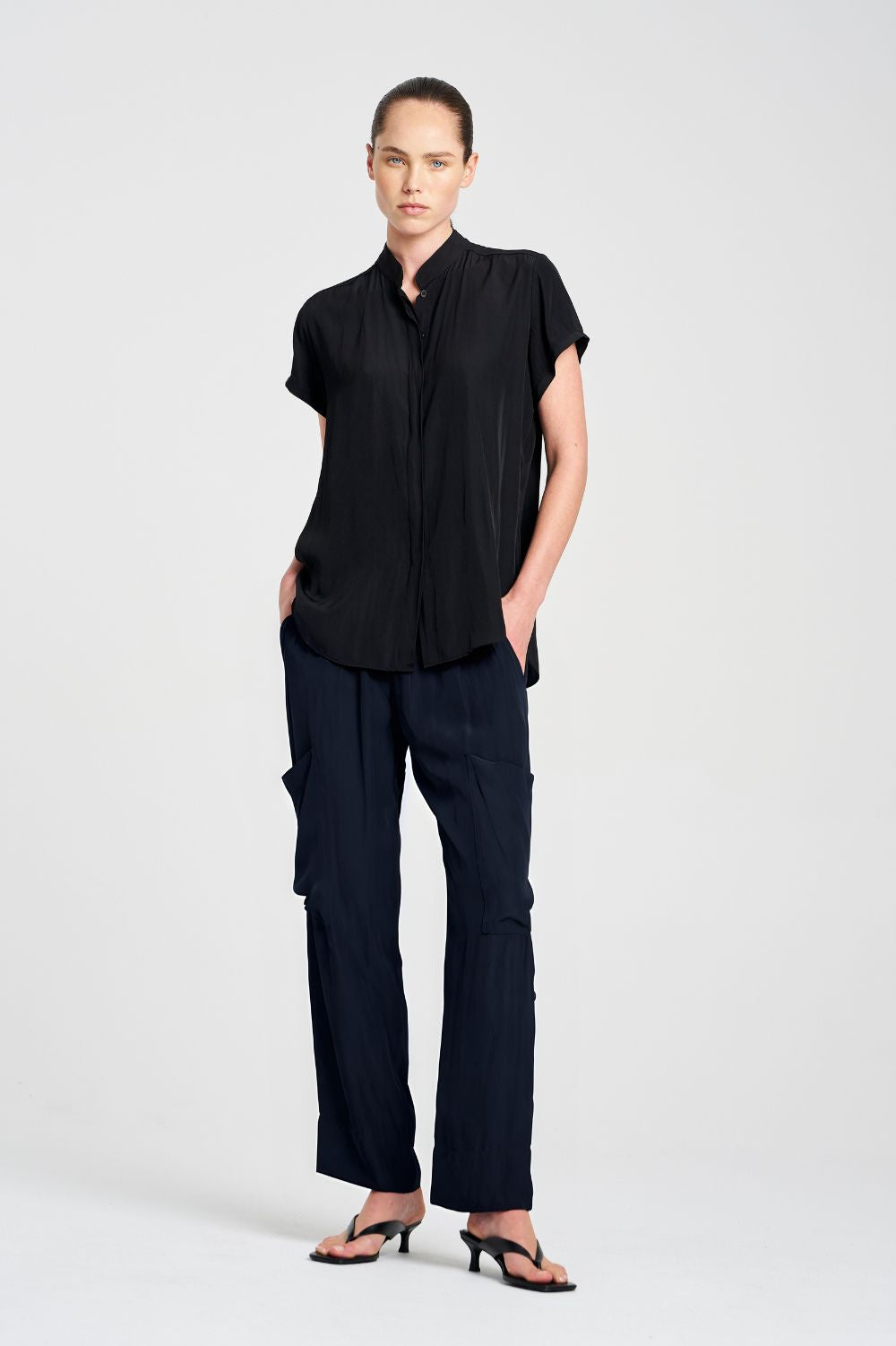 Mela Purdie - Mela Purdie Soft Cargo | Navy - Pants - Silvermaple Boutique