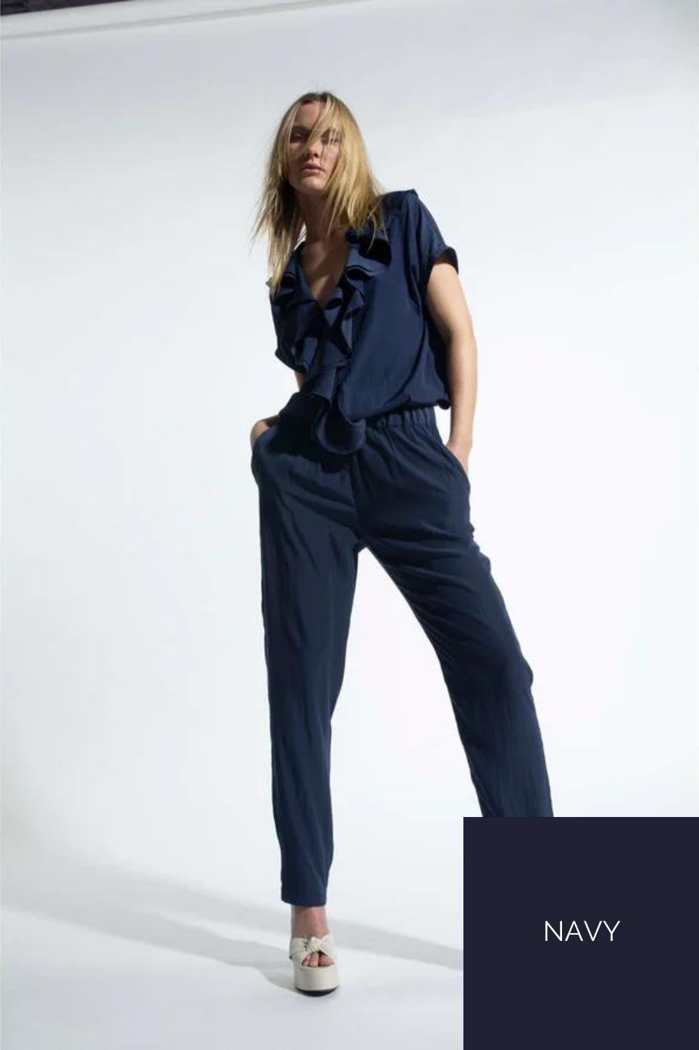 Mela Purdie - Soft Nomad Pant | Navy - Pants - Silvermaple Boutique