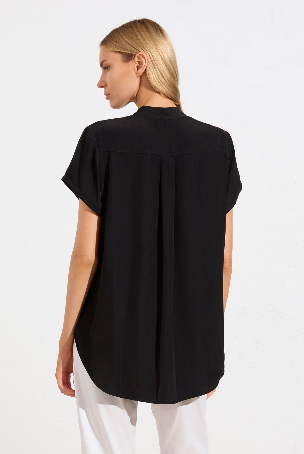 Mela Purdie - Soft Stand Shirt | Black - Shirt - Silvermaple Boutique