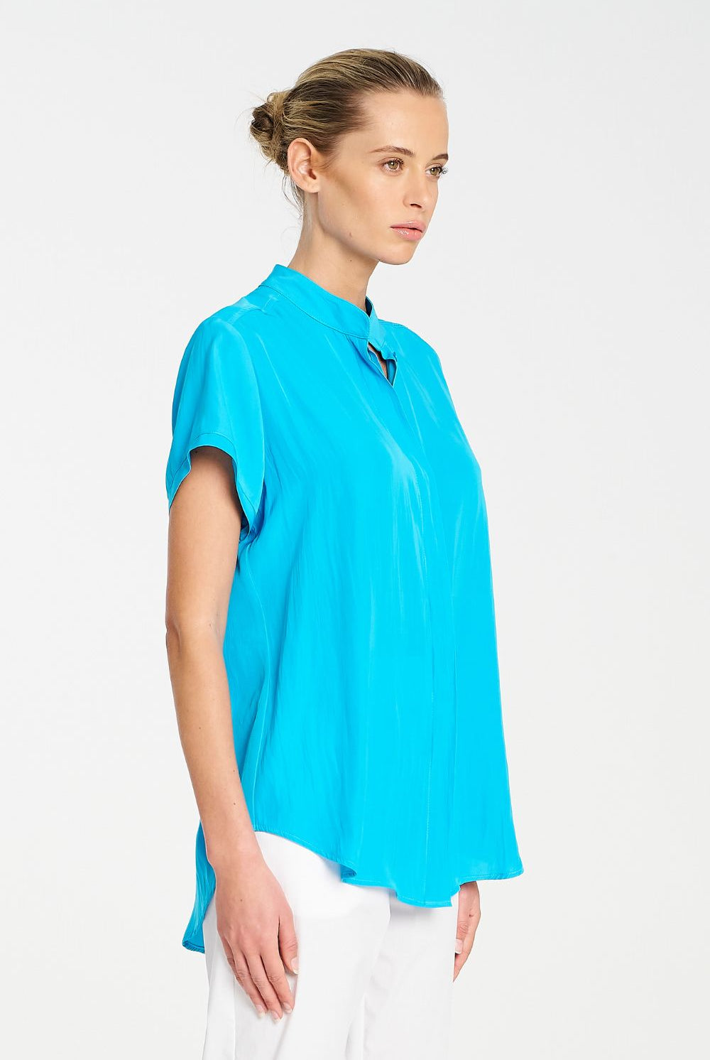 Mela Purdie - Mela Purdie Soft Stand Shirt | Cerulean - Shirt - Silvermaple Boutique
