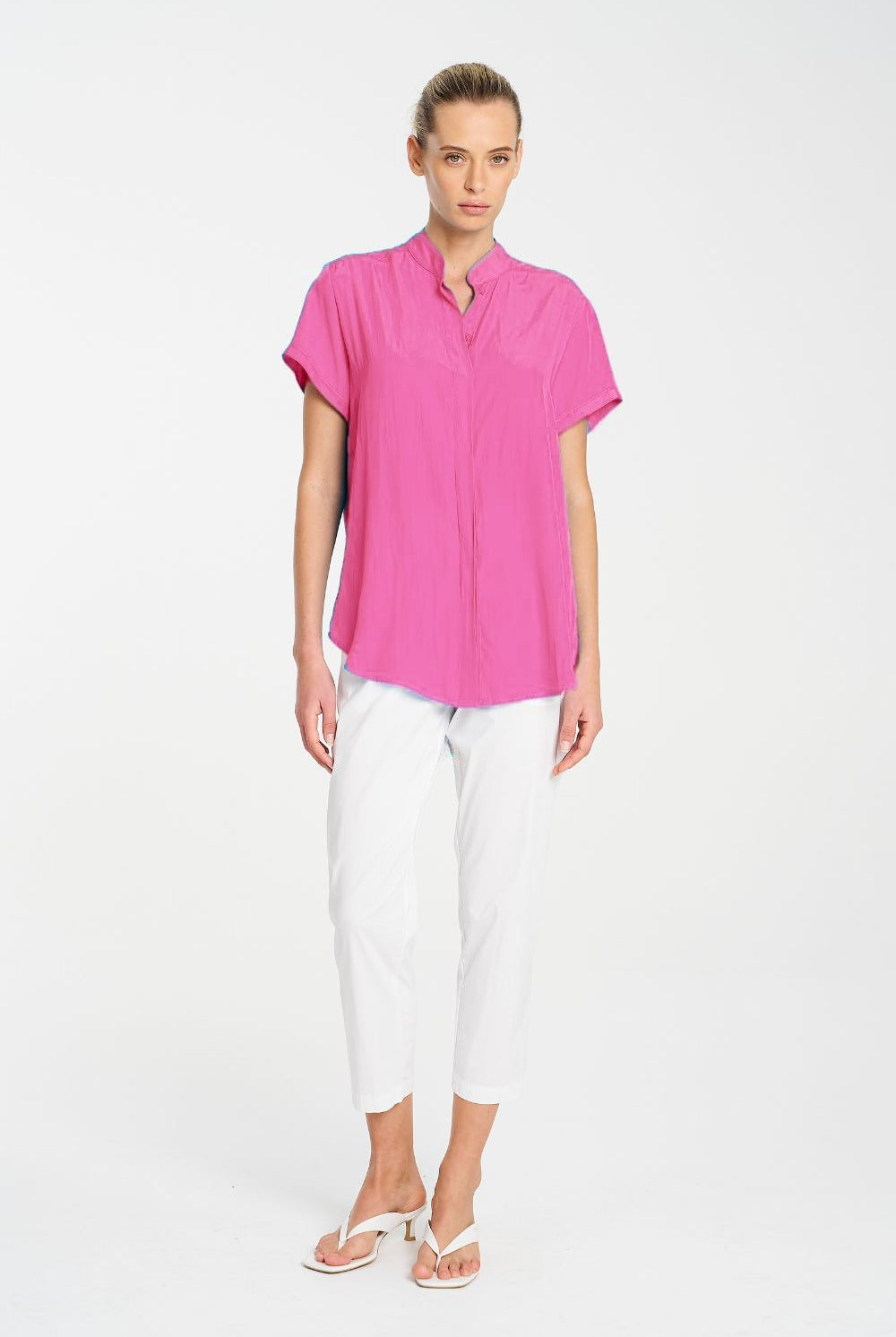 Mela Purdie - Mela Purdie Soft Stand Shirt | Hot Pink - Shirt - Silvermaple Boutique