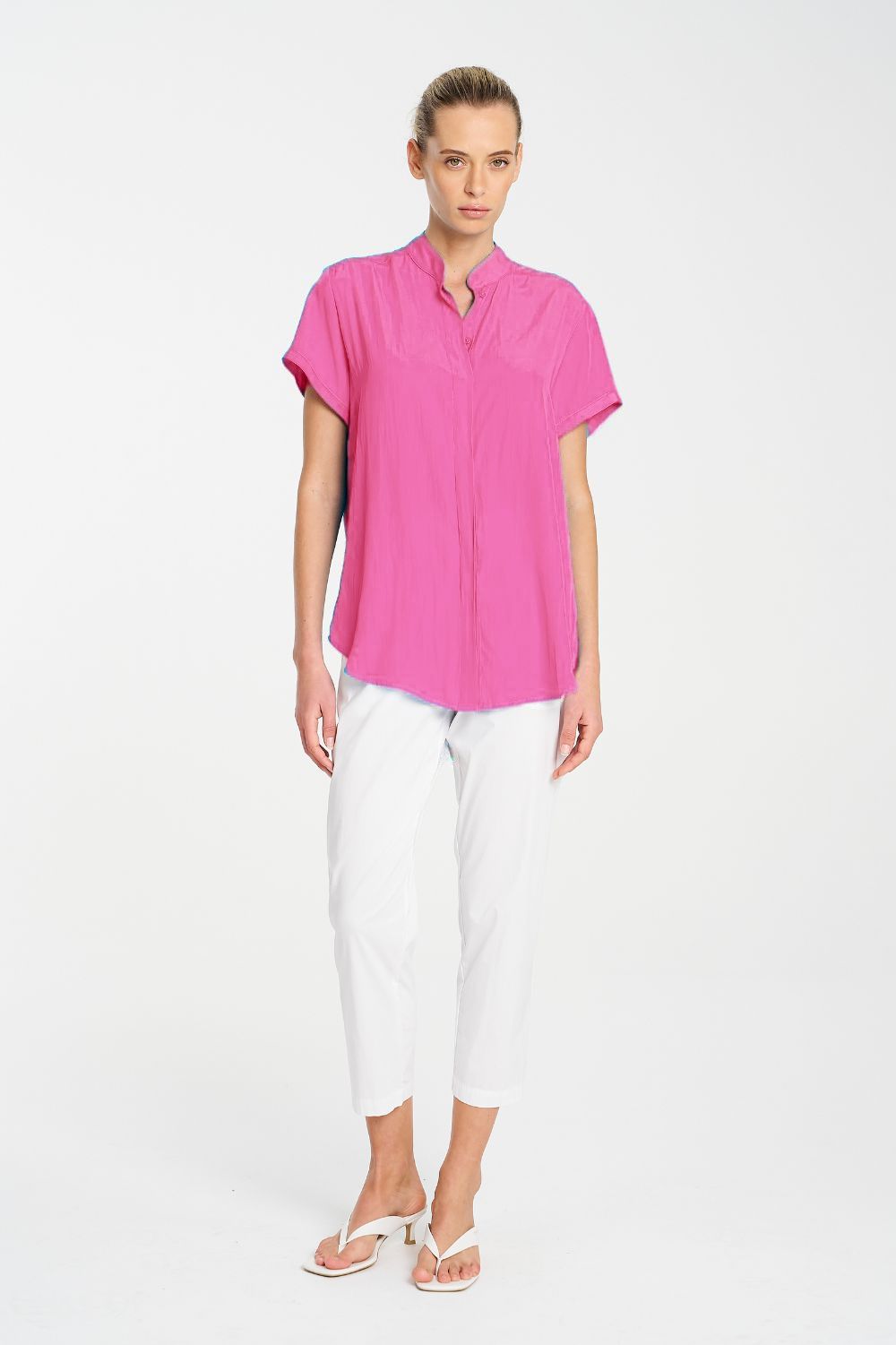 Mela Purdie - Mela Purdie Soft Stand Shirt | Hot Pink - Shirt - Silvermaple Boutique