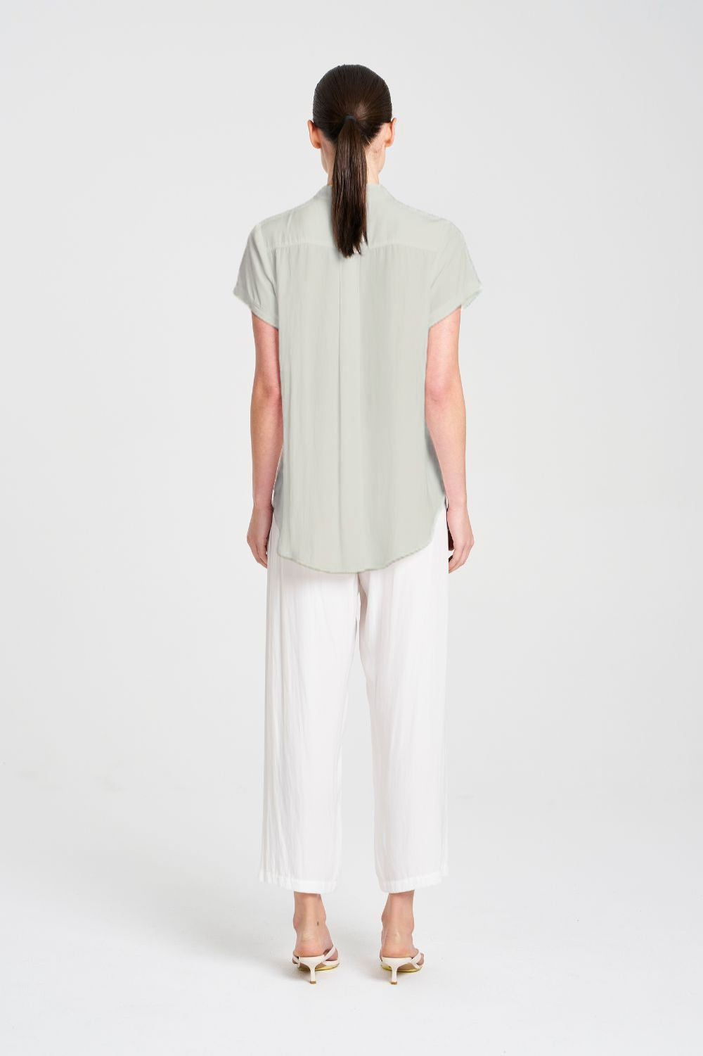 Mela Purdie - Mela Purdie Soft Stand Shirt | Oyster - Shirt - Silvermaple Boutique