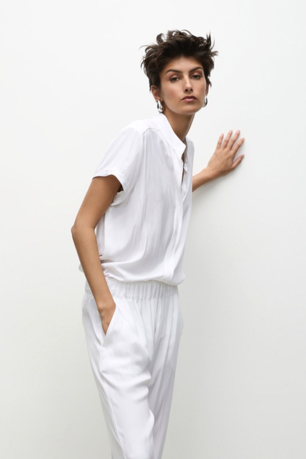 Mela Purdie - Soft Stand Shirt | White - Shirt - Silvermaple Boutique
