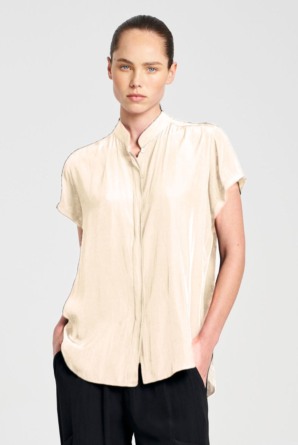 Mela Purdie - Mela Purdie Soft Stand Shirt | Meringue - Shirt - Silvermaple Boutique