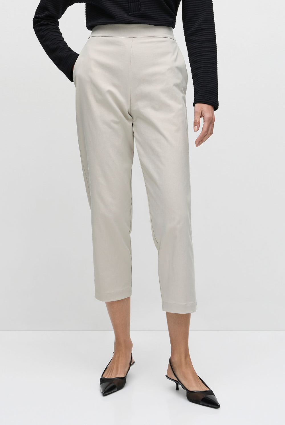 Mela Purdie - Tapered Flat Pant | Stone - Pants - Silvermaple Boutique