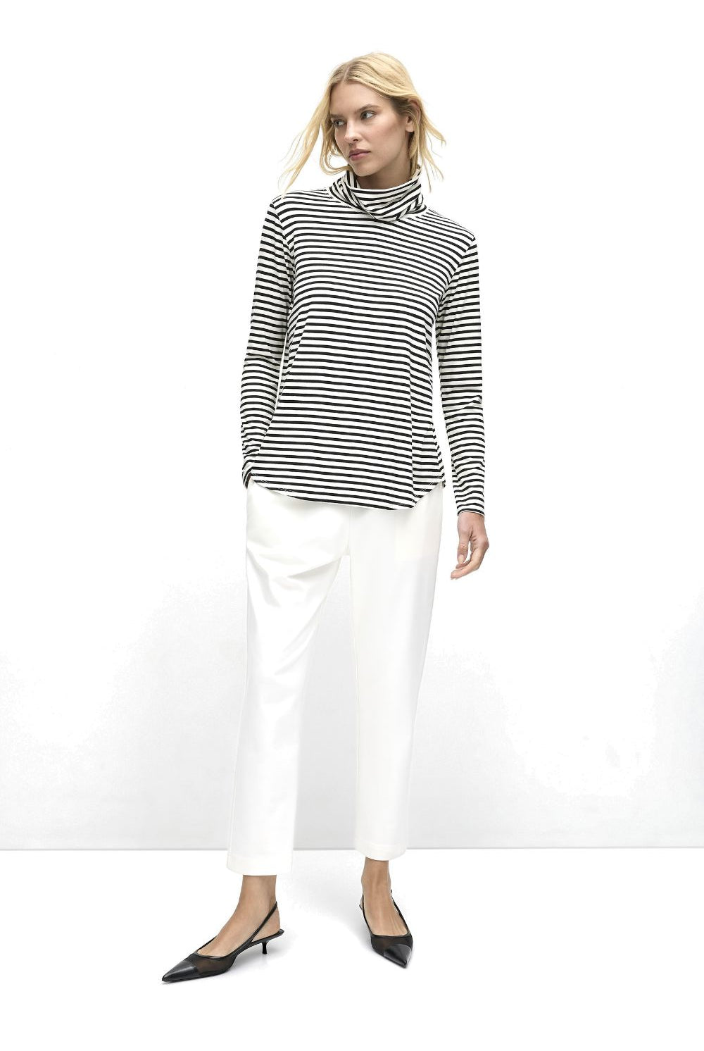 Mela Purdie - Pre Order Turtle Neck Top | Straw Stripe - Top - Silvermaple Boutique