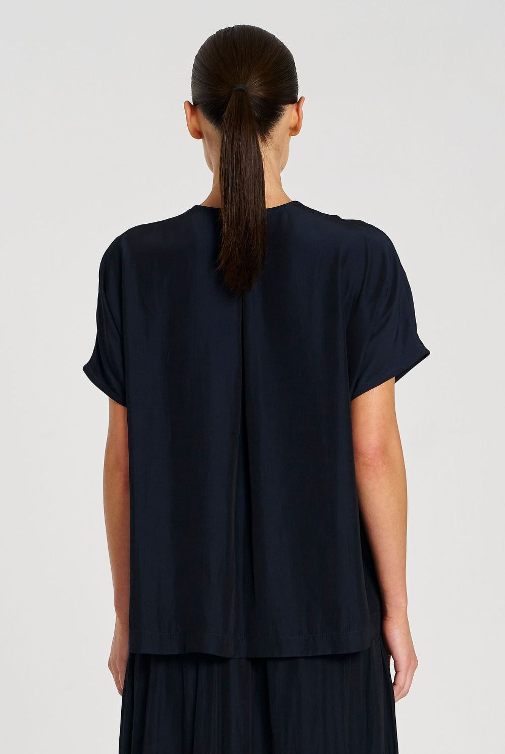 Mela Purdie - Mela Purdie Wedge Tab Shell | Navy - Top - Silvermaple Boutique