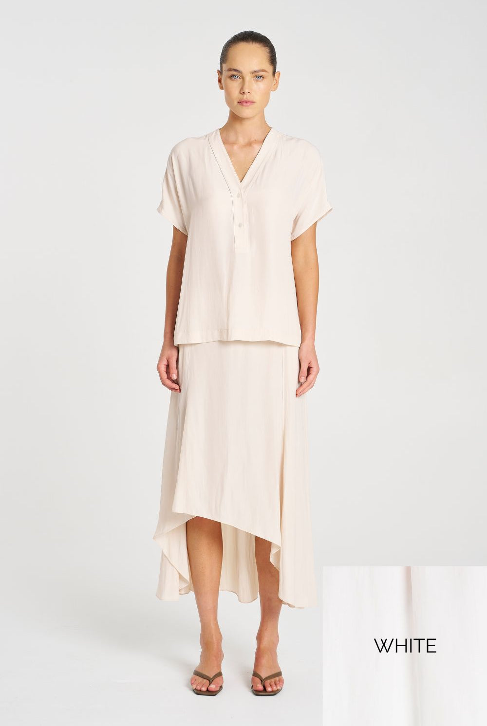 Mela Purdie - Mela Purdie Wedge Tab Shell | White - Top - Silvermaple Boutique