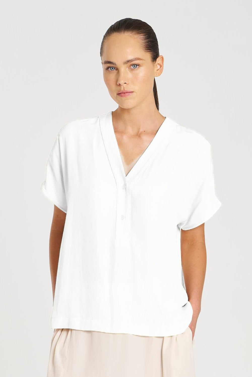 Mela Purdie - Mela Purdie Wedge Tab Shell | White - Top - Silvermaple Boutique