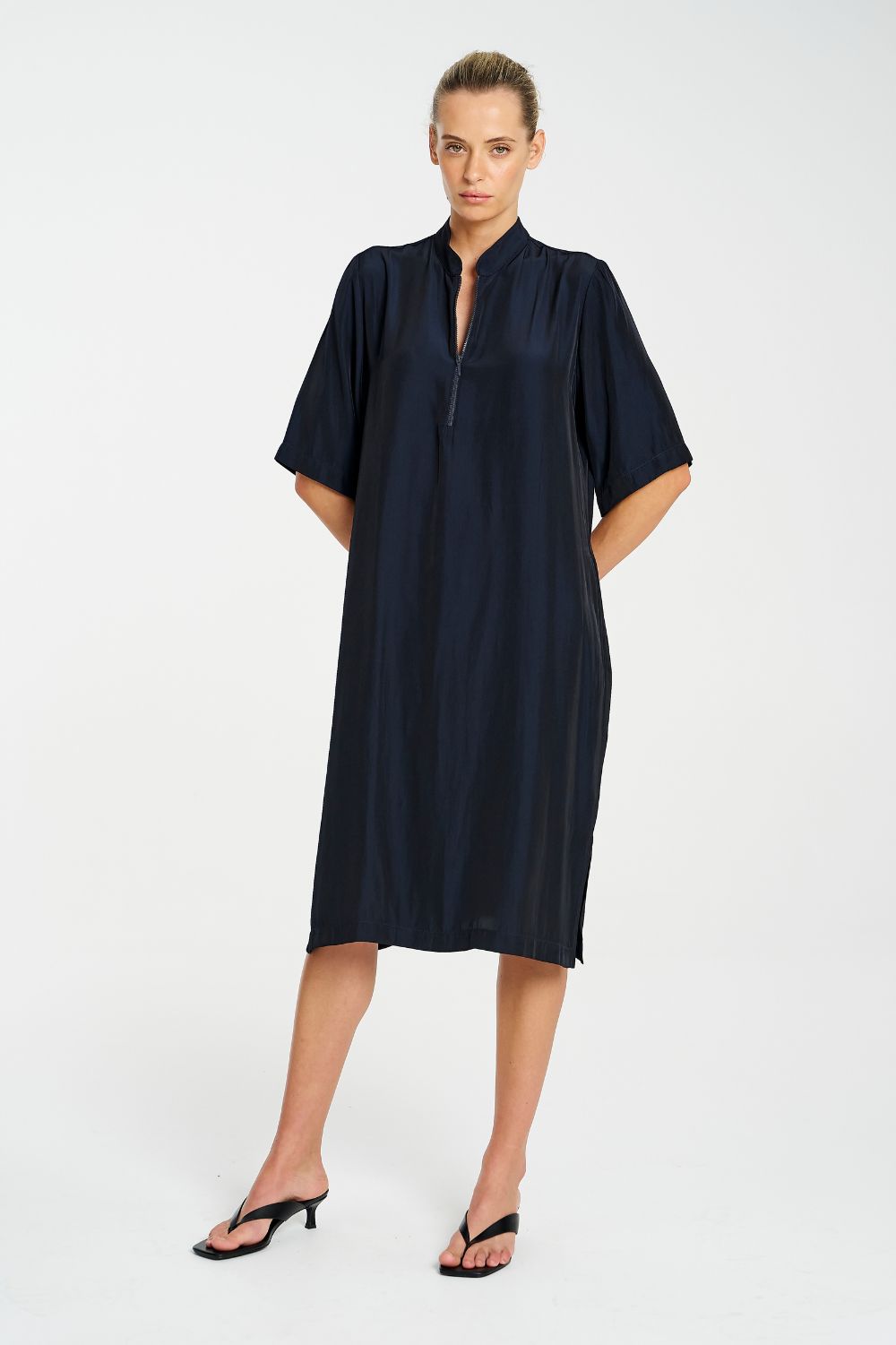 Mela Purdie - Mela Purdie Zip Plaza Dress | Navy - Dress - Silvermaple Boutique