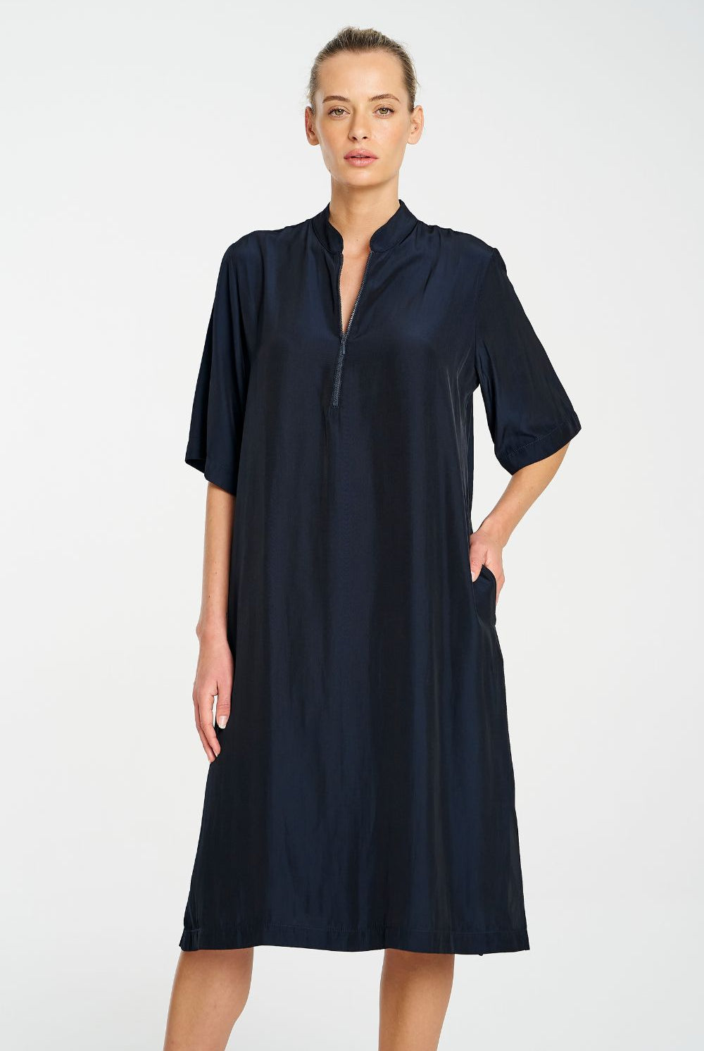 Mela Purdie - Mela Purdie Zip Plaza Dress | Navy - Dress - Silvermaple Boutique