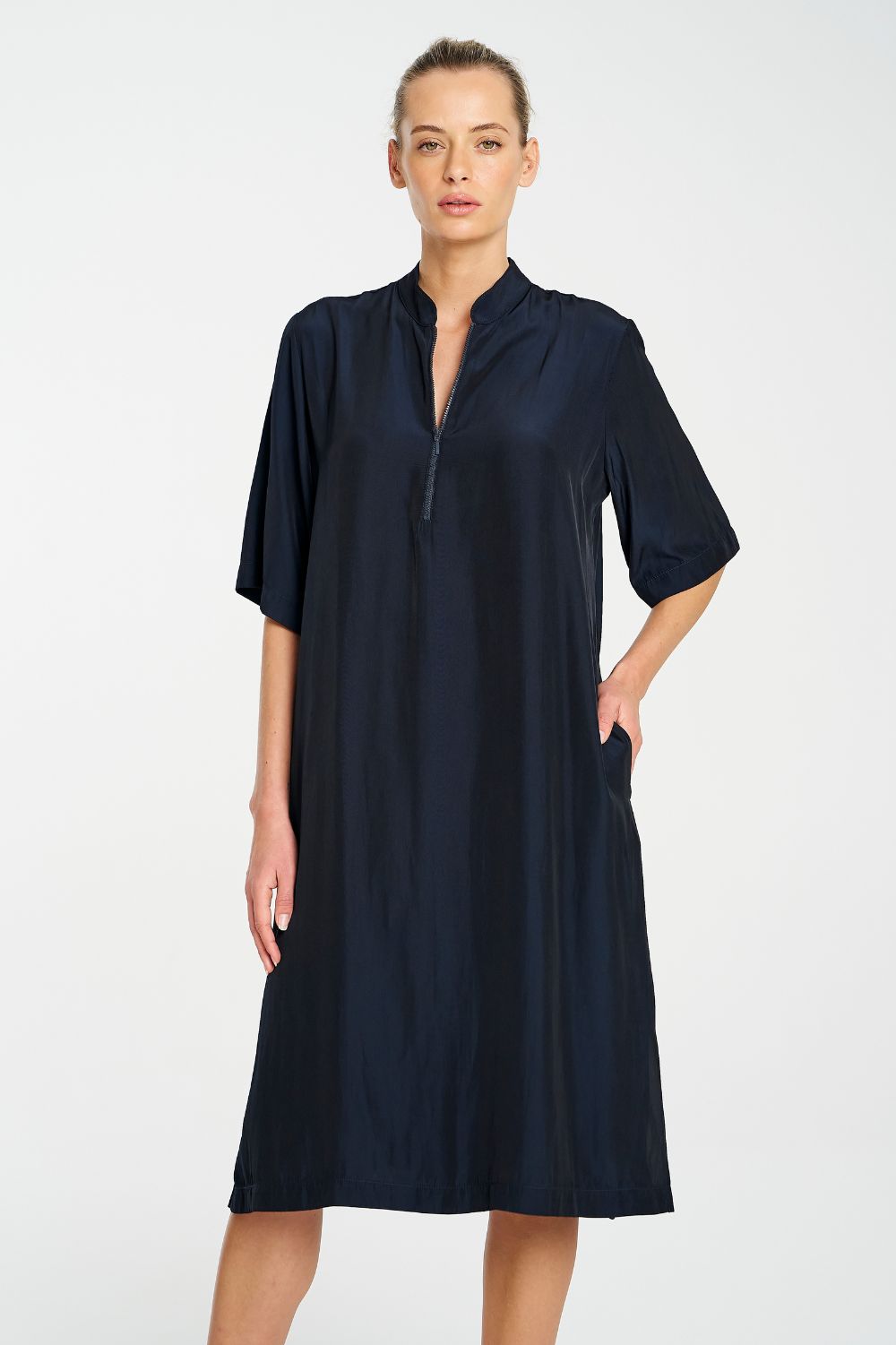 Mela Purdie - Mela Purdie Zip Plaza Dress | Navy - Dress - Silvermaple Boutique