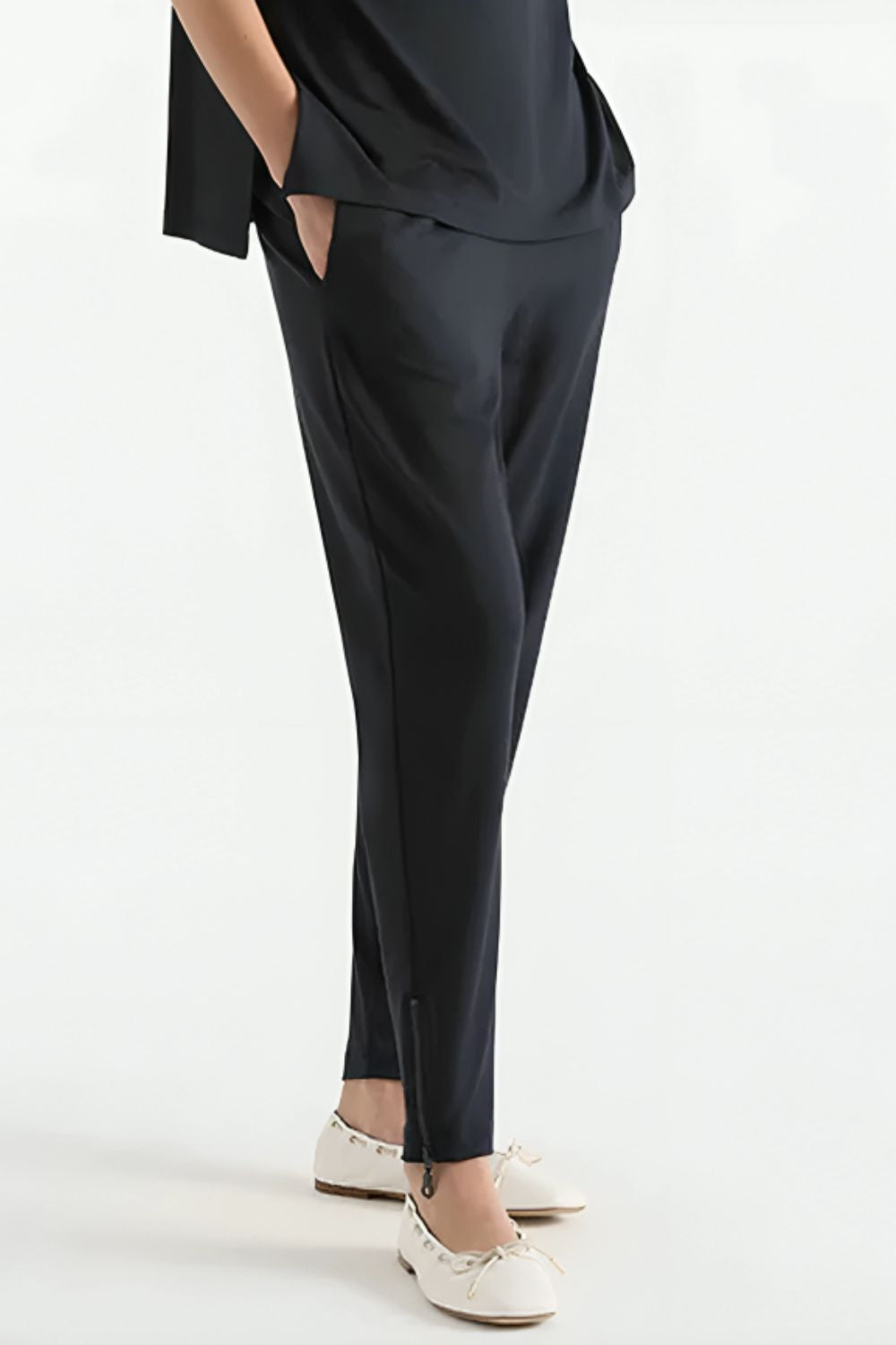 Mela Purdie - Zip Stiletto Pant | Navy - Pants - Silvermaple Boutique