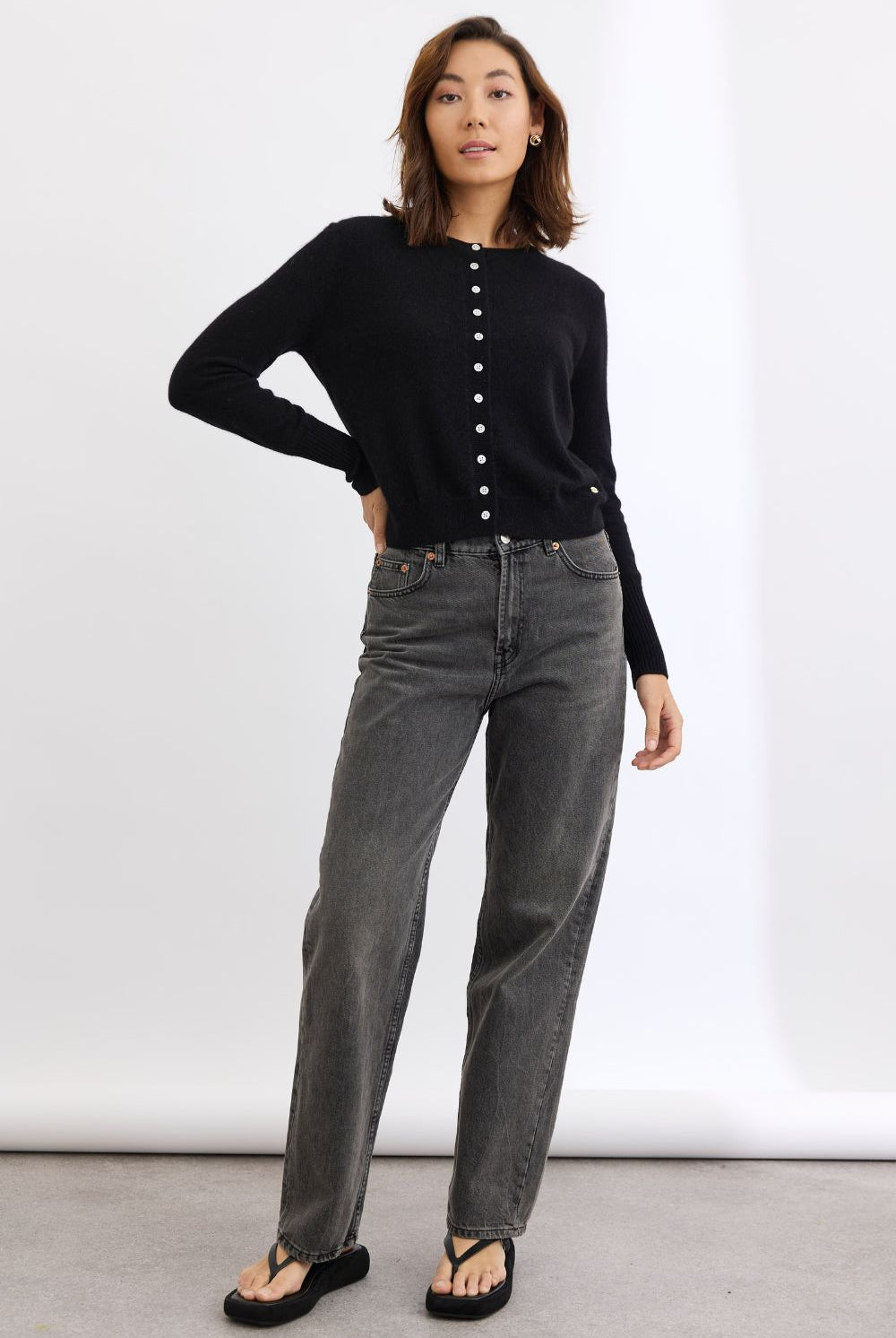 Mia Fratino - Essential Slim Cardi | Jet Black - Cardigan - Silvermaple Boutique