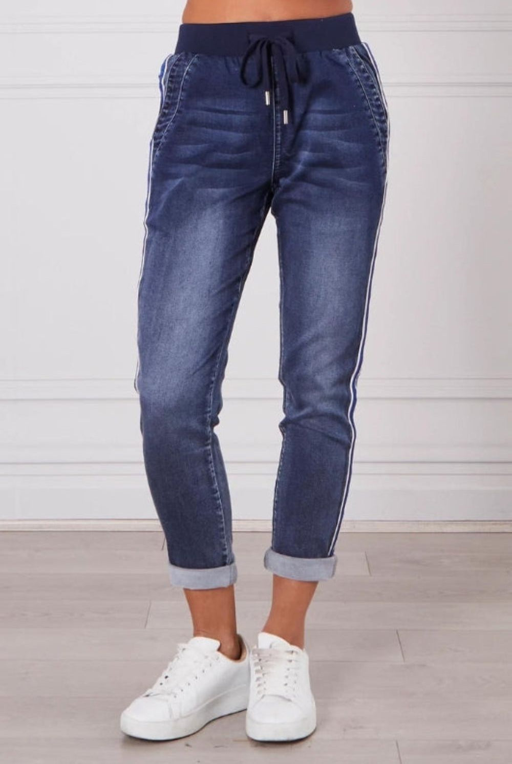 Monaco Jeans - Boston Denim Jogger | Dark Blue Wash - Jogger - Silvermaple Boutique