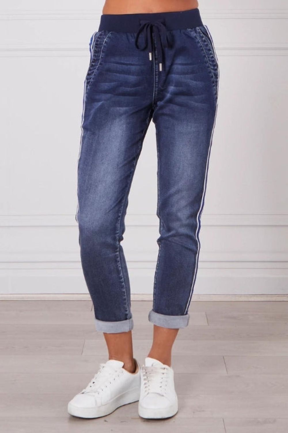 Monaco Jeans - Boston Denim Jogger | Dark Blue Wash - Jogger - Silvermaple Boutique
