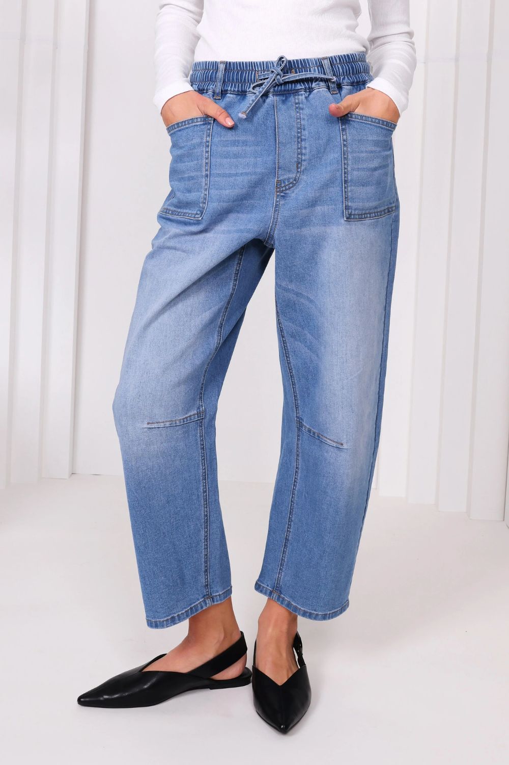 Monaco Jeans - Leo Barrel Jeans | Blue Denim - Jeans - Silvermaple Boutique