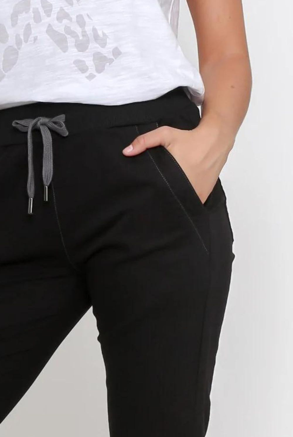 Monaco Jeans - Riley Denim Jogger | Black - Pants - Silvermaple Boutique