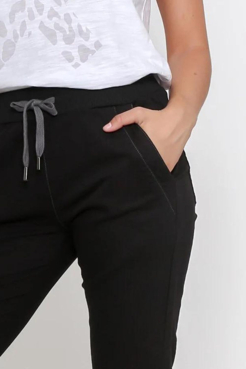 Monaco Jeans - Riley Denim Jogger | Black - Pants - Silvermaple Boutique