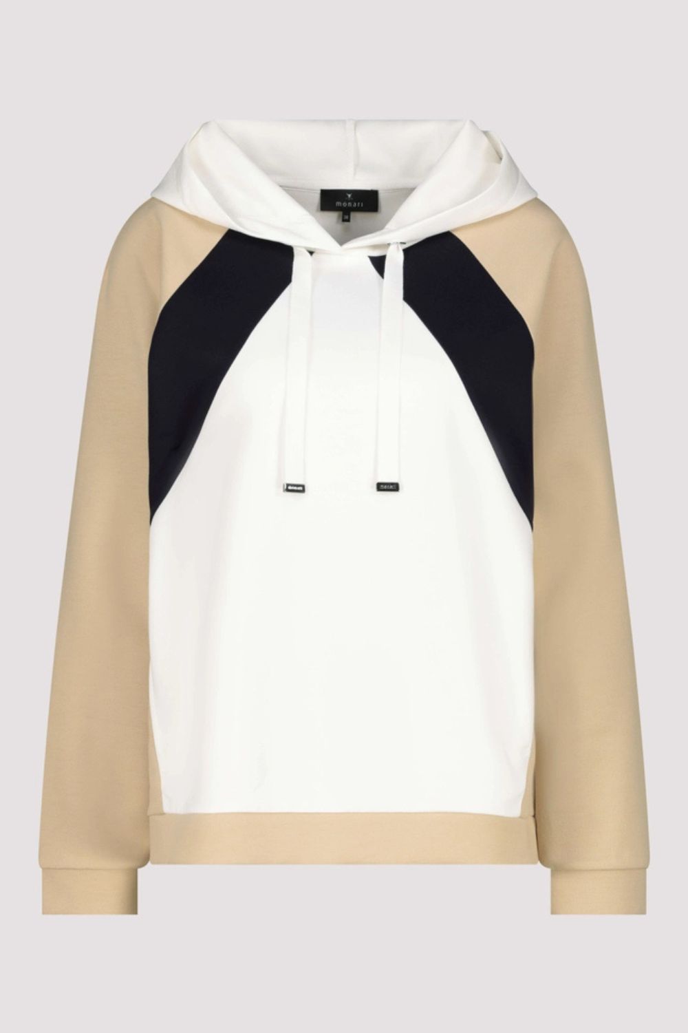 Monari - Monari Colourblock Hooded Sweater | Off White - Jumper - Silvermaple Boutique