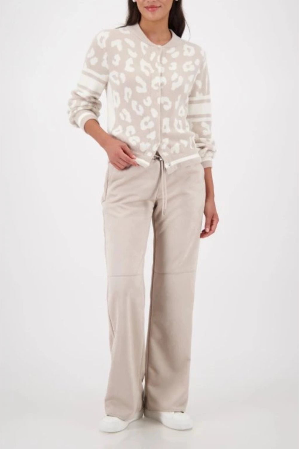 Monari - Monari Fluffy Leopard Jacket | Off White - Cardigan - Silvermaple Boutique