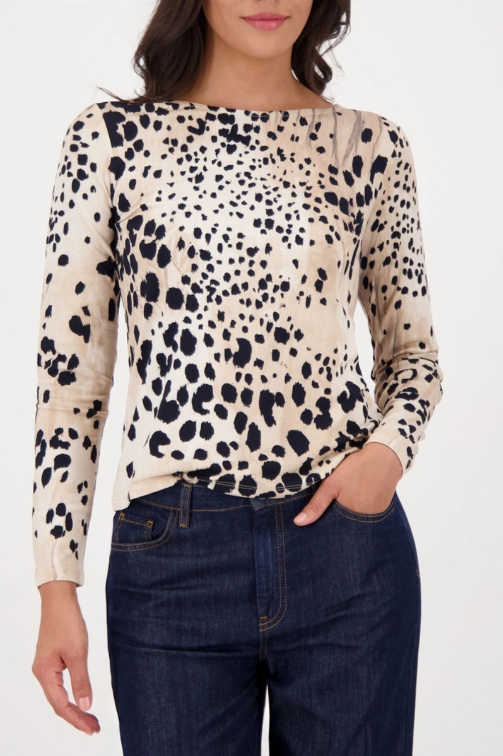 Monari - Monari Leopard Long Sleeve Top | Leopard - Top - Silvermaple Boutique