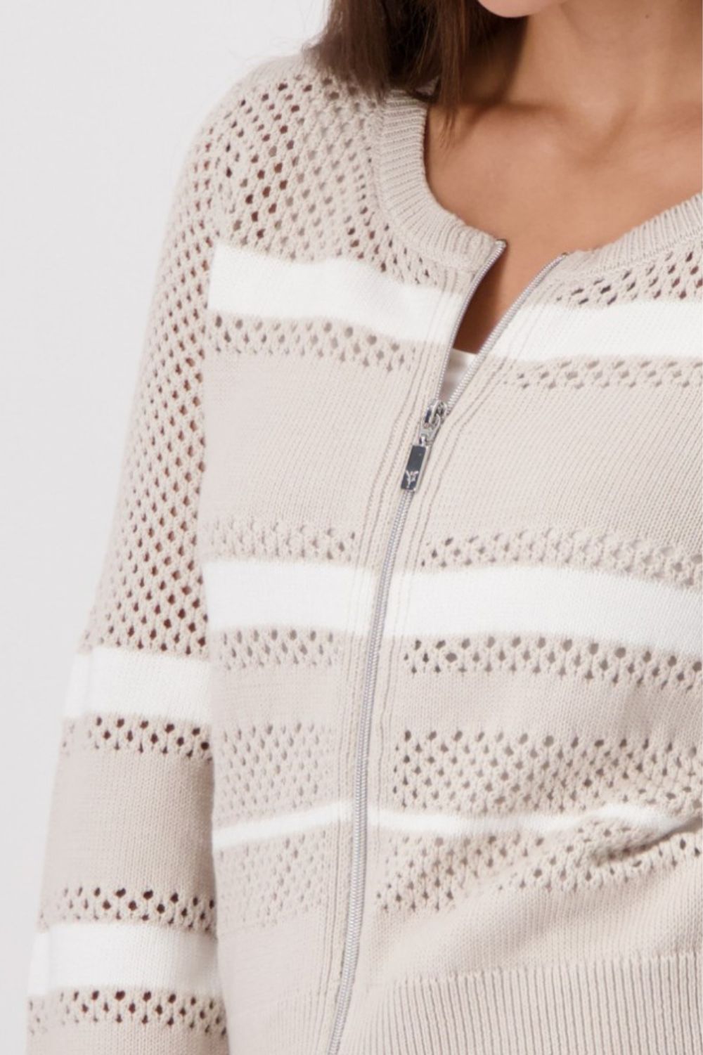 Monari - Striped Jacket | Warm Sand - Jacket - Silvermaple Boutique