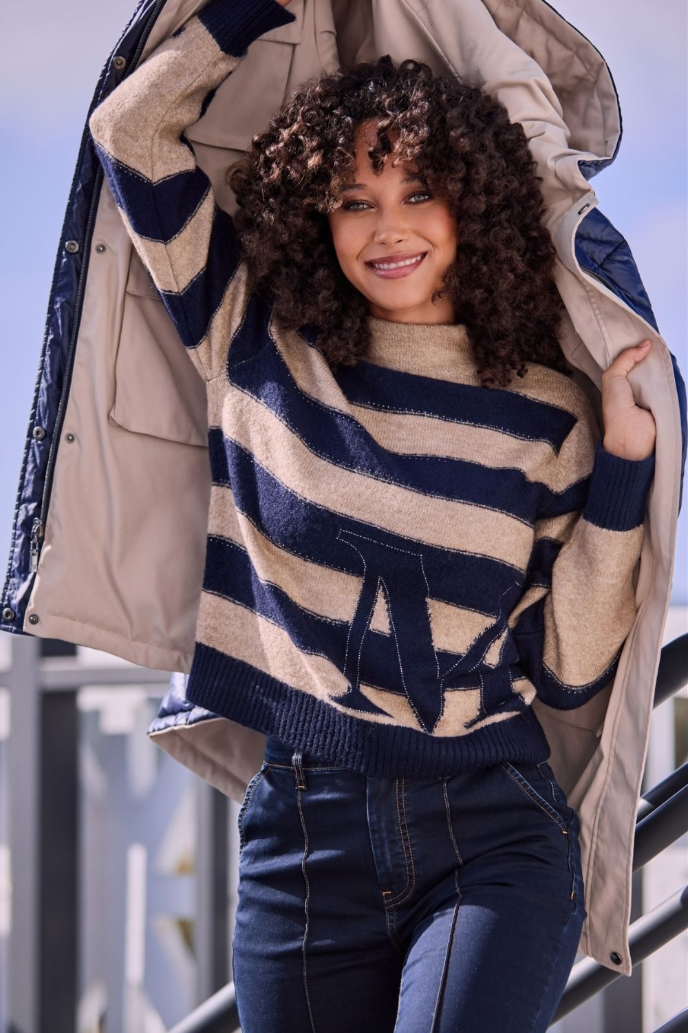 Monari - Monari Striped Jumper | Night Sky Stripe - Jumper - Silvermaple Boutique