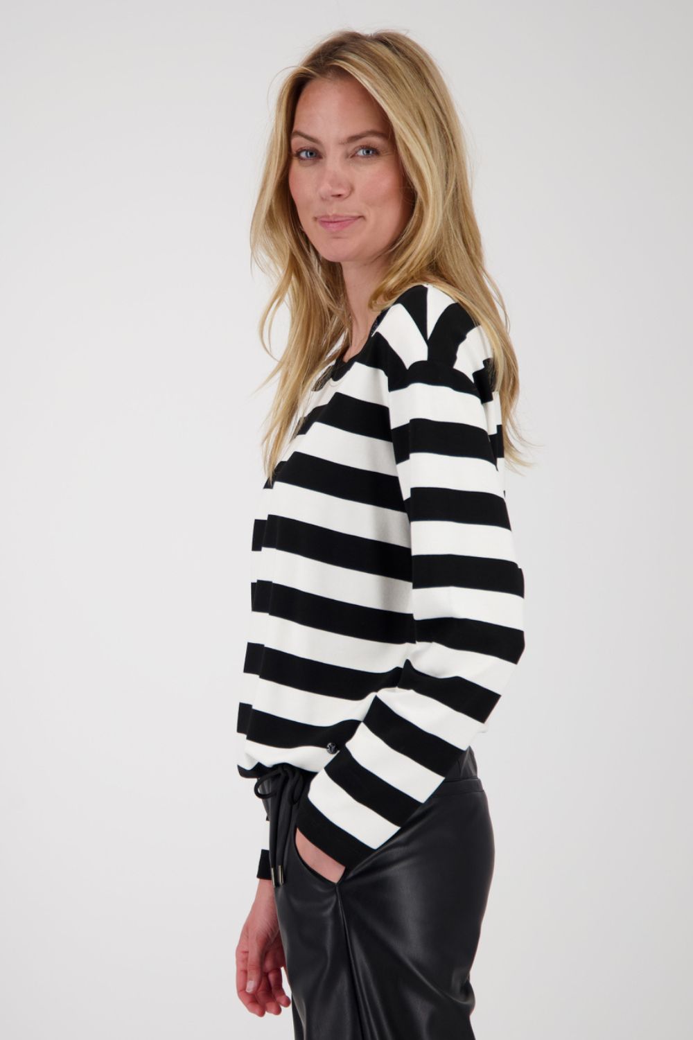 Monari - Monari Striped Sweater | Black/White Stripe - Jumper - Silvermaple Boutique