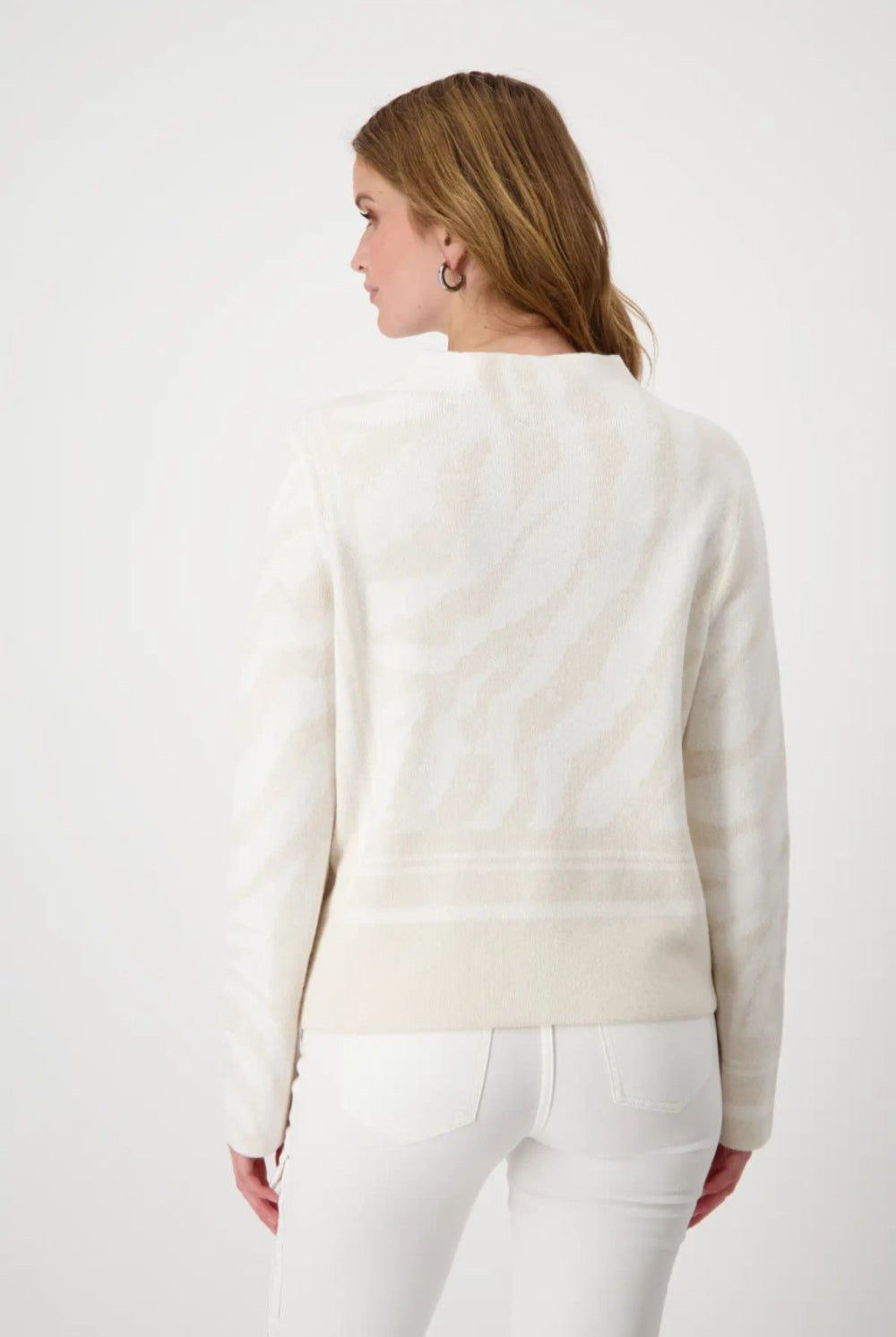 Monari - Tiger Pattern Jumper | Off White Patterned - Jumper - Silvermaple Boutique