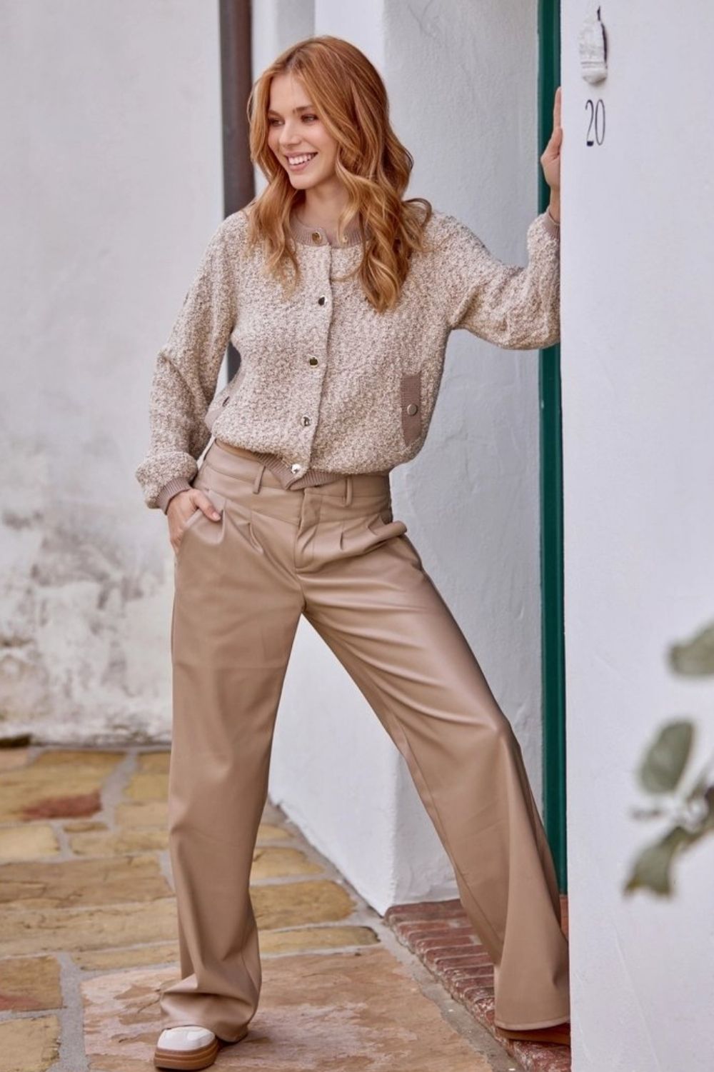 Monari - Monari Tweed Knit Jacket | Truffle - Jacket - Silvermaple Boutique