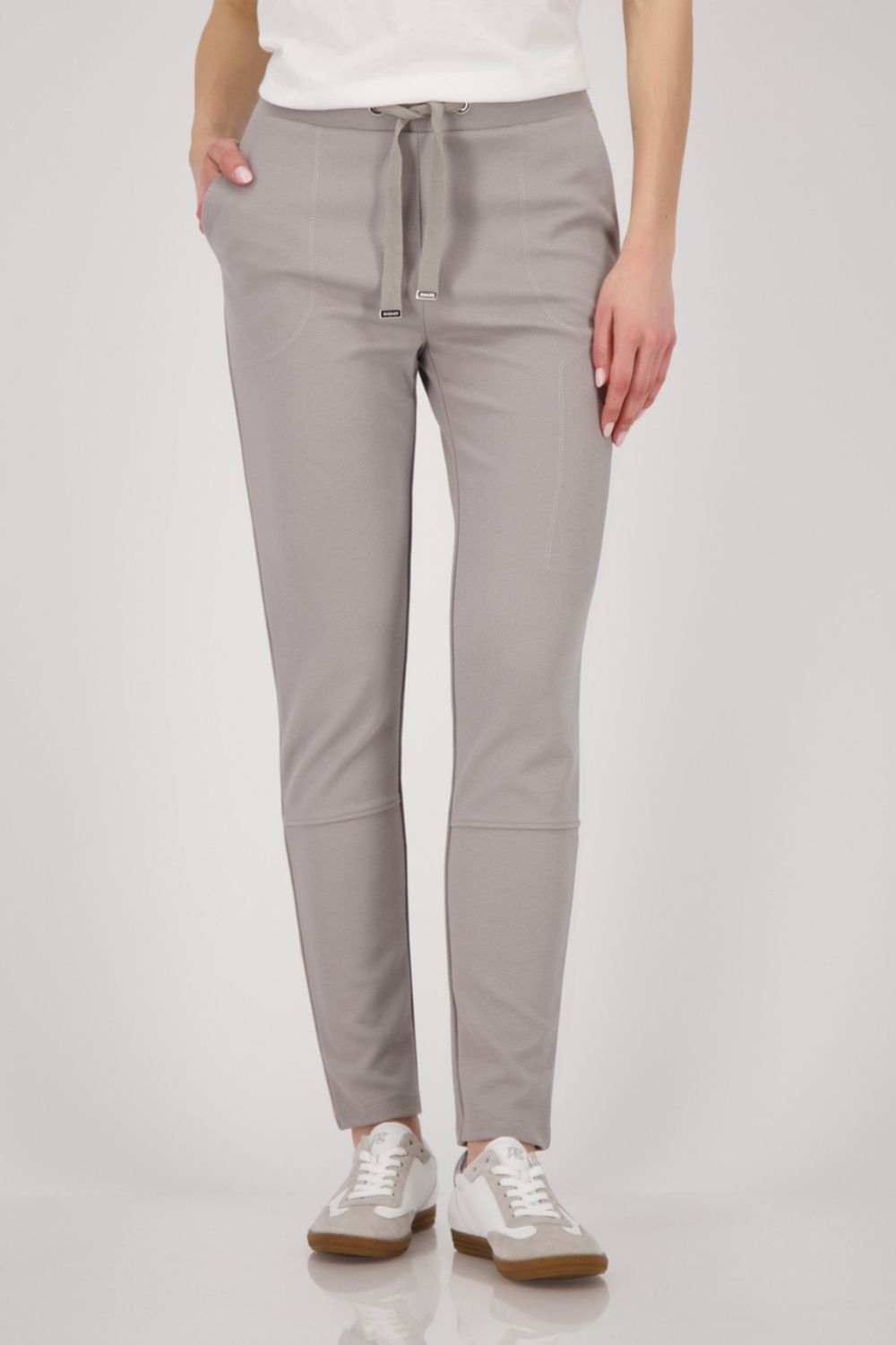Monari - Monari Zip Joggers | Greige - Pants - Silvermaple Boutique