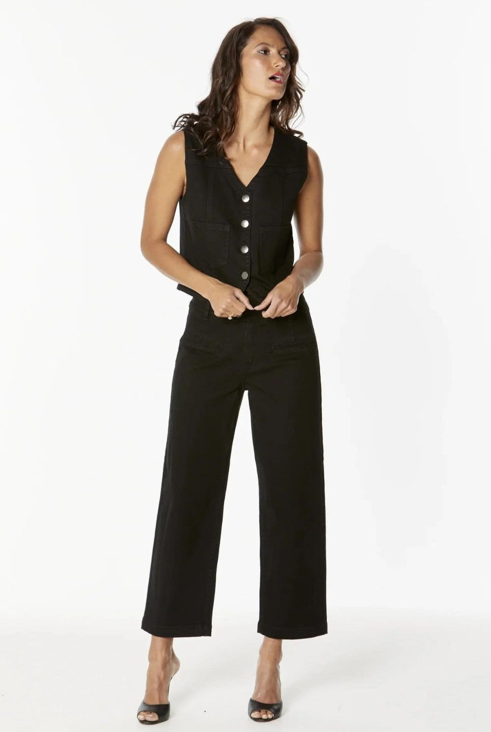 New London Jeans - Christow Crop Jean | Black - Jeans - Silvermaple Boutique